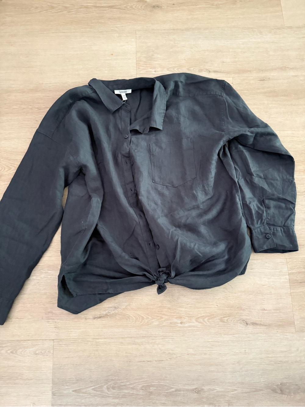 Splendid Navy Button-Up Shirt - Lightweight Long Sleeve